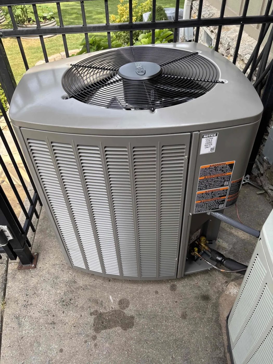 New high-efficiency Lennox condenser installed at a Brittany Estates home in Tulsa, OK